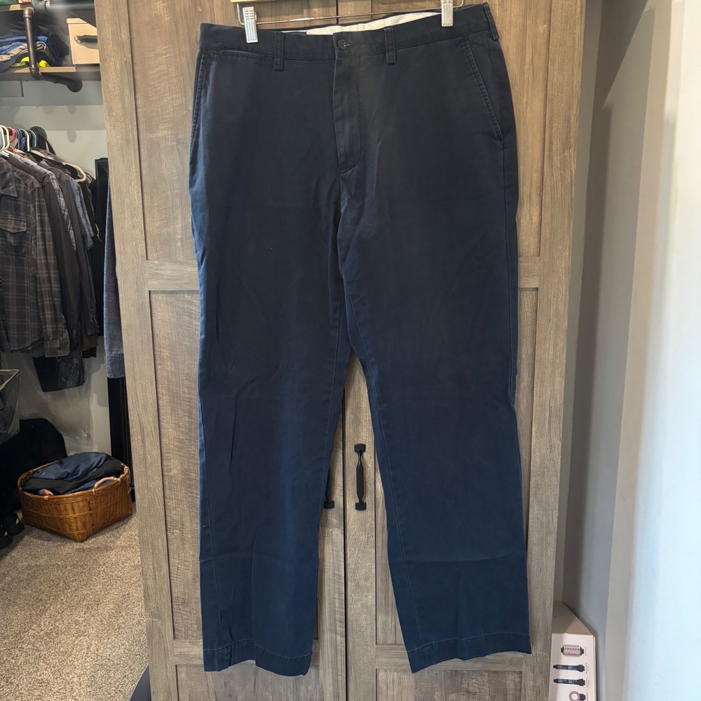 Polo Ralph Lauren Preston Pant Mens 36x34 Navy Blue Cotton Chino Straight Leg